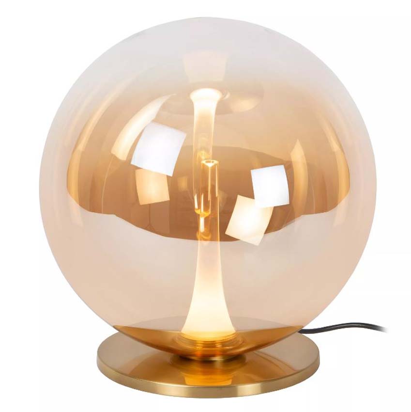 Lucide Premium Gisela - Lampe de table - Ø30cm - LED Dimmable - 1x12W 2500K - Ambre