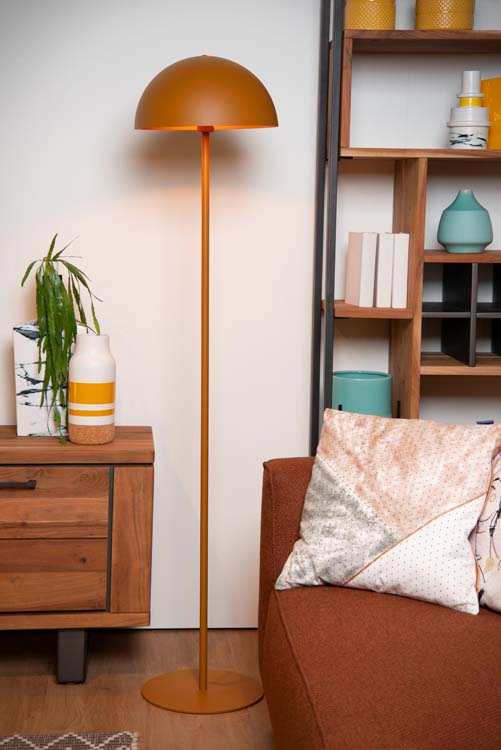 Lucide SIEMON - Lampadaire - Ø 35 cm - 1xE27 - Jaune Ocre