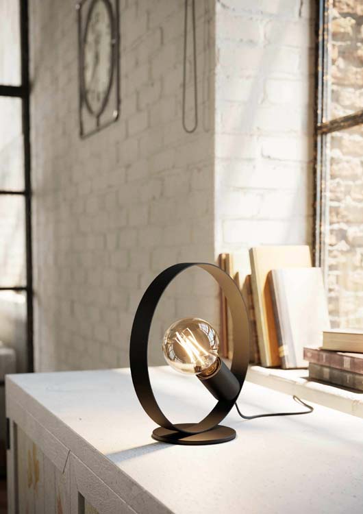 Lampe de table boule noir E27 40W