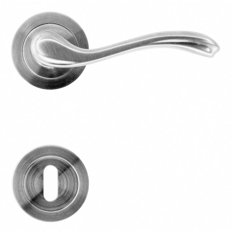 Poignée de porte pro alessandria look inox rosace barbe
