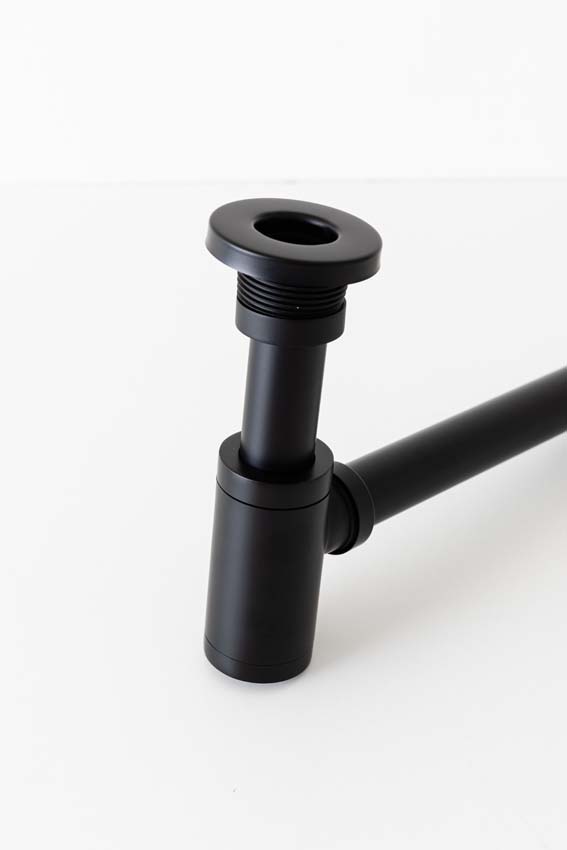 Siphon design Mia rond noir mat 5/4 pouces