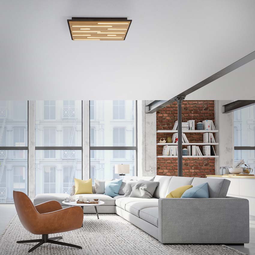 Plafonnier Line-Up natural wood - dimmable - 37W - 2700-5000K - IP20