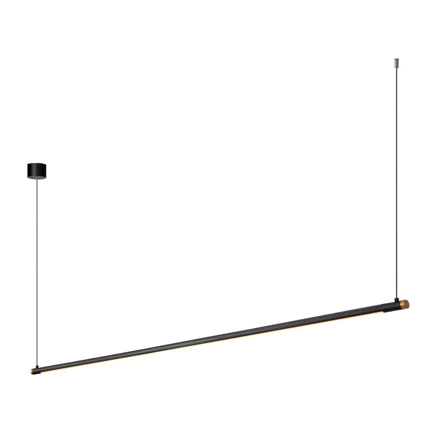 Lucide Premium MARNIK - Hanglamp - Ø 2,5 cm - LED Dimb. - CCT - 1x24W 2700K/4000K - Handbewegingssensor - Zwart