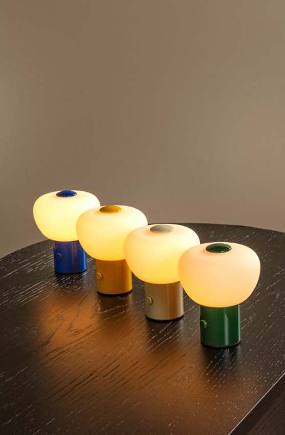 Lucide Essential Gustav - Lampe de table rechargeable - Batterie/Pile - H9,5cm - LED dimmable - 1x0,8W 2700K - Bleu