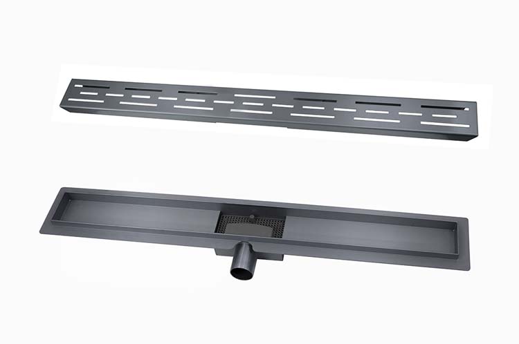 Douchegoot inox gunmetal 80cm