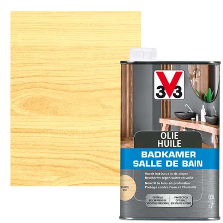 V33 huile de salle de bain naturel mat 0,5l