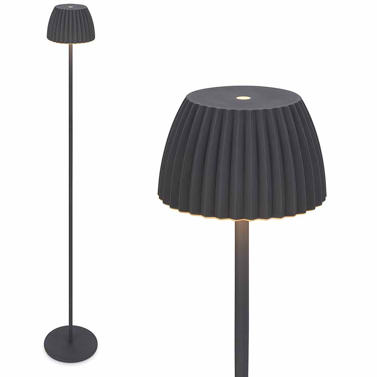Lampe sur pied Norita - noir - 124cm - dimmable - LED - 4.2W - 2700K - IP44 - USB