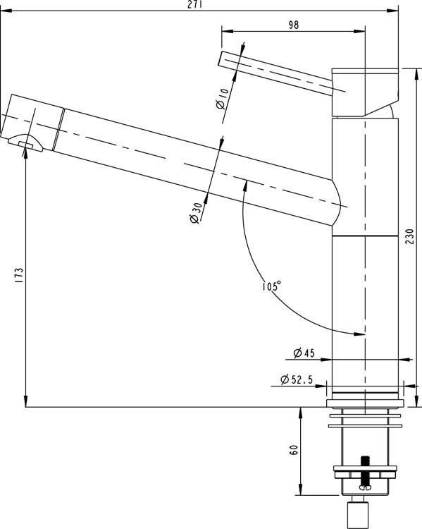 Keukenkraan Lorreine Frome inox