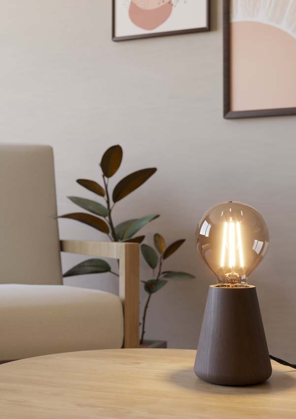 Lampe de table - Brun - H45cm - E27 - 1x40W