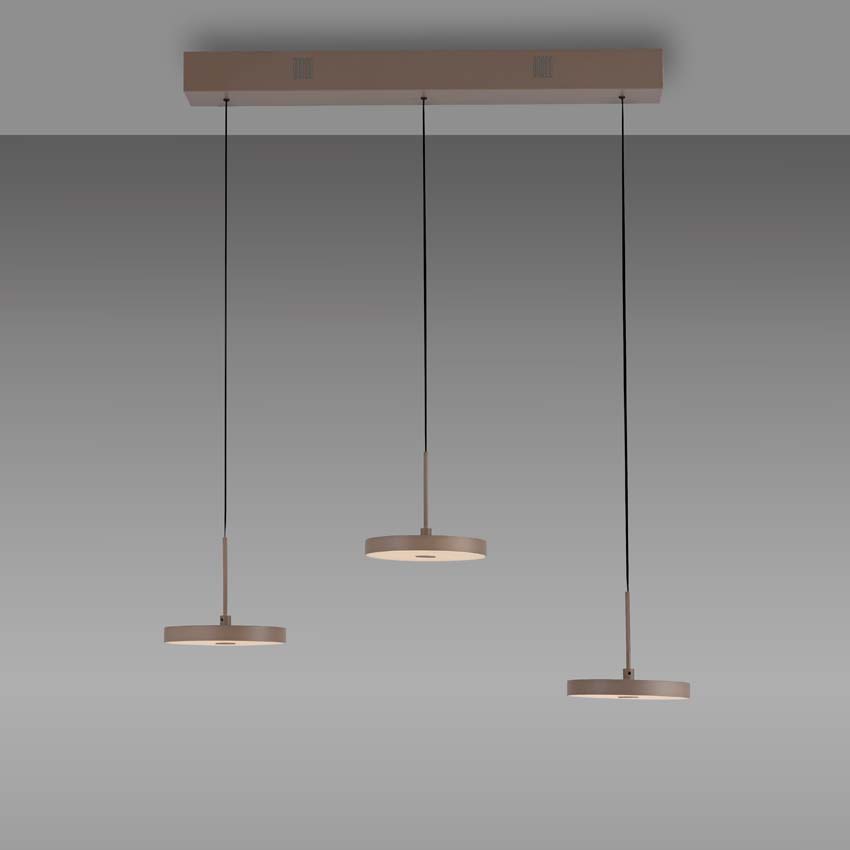 Luminaire suspendu - sable - 65cm - dimmable - 3x6,8W - 3000K