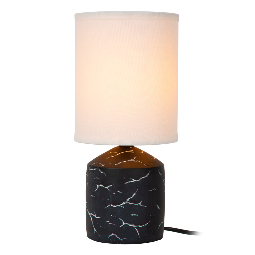 Lucide Essential Fran - Tafellamp - Ø13cm - 1xE14 - Zwart