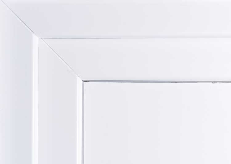 Buitendeur verticale ruit PVC wit rechtstrekkend op maat