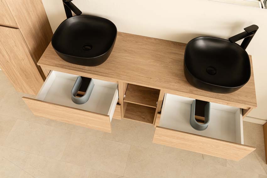 Wastafelkraan Hunter mat zwart verhoogd + click clack