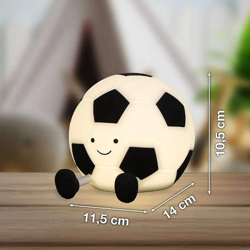 Tafellamp Voetbal - wit/zwart - 14x11,5x10,5cm - dimbaar - LED - 1x0,4W - 3000K