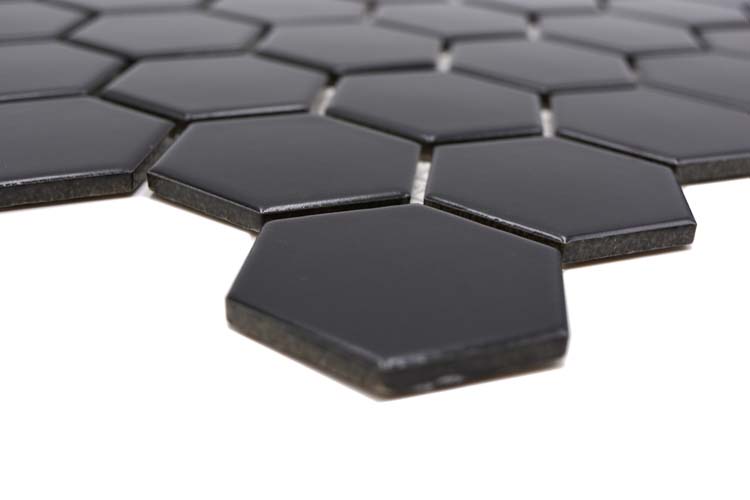 Mosaïque Hexagon noir brillant 32,5x28,1cm