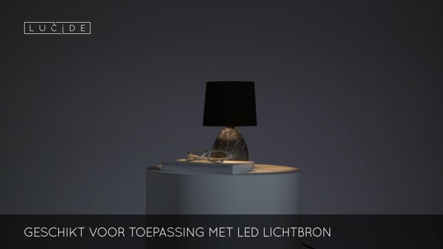 Tafellamp - Ø 16 cm - 1xE14 - Zwart