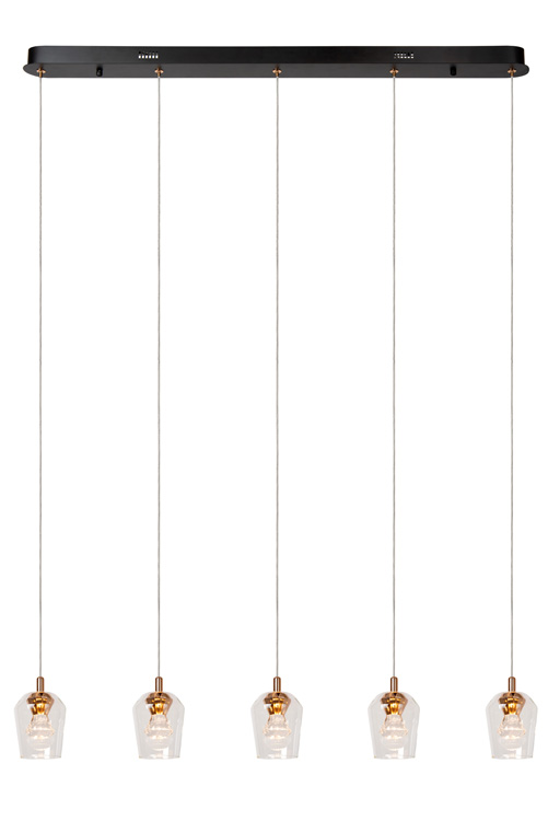 Hanglamp Fira - transparant - dimbaar - 5x4W - 2700K