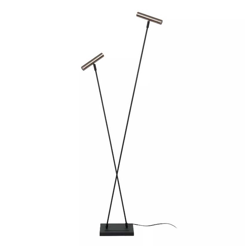Lucide Vibes Duarte - Staande lamp - 2xG9 - Grijs ijzer