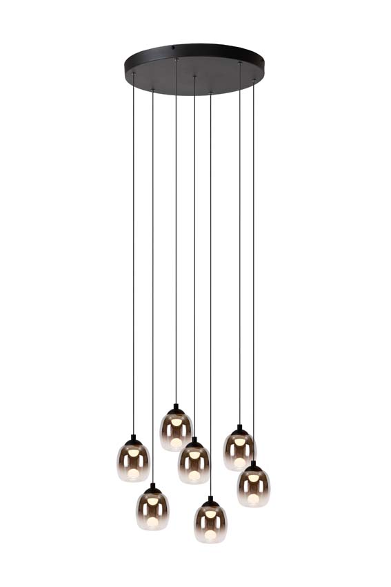 Suspension - noir - Ø53cm - dimmable - LED 7x7W - 3000K