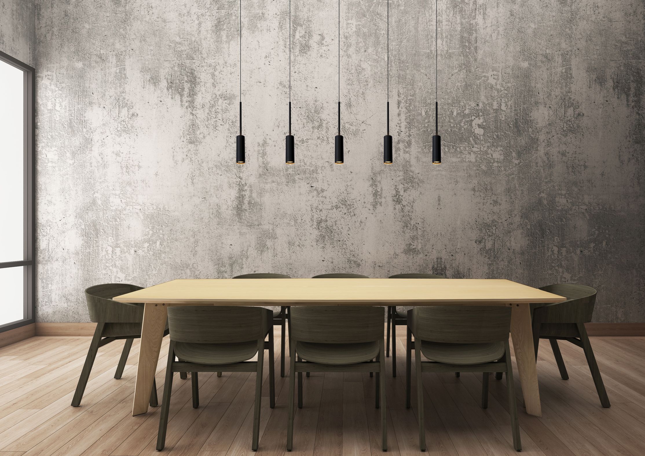 Hanglamp - zwart - LED - 5x7W - 2700K