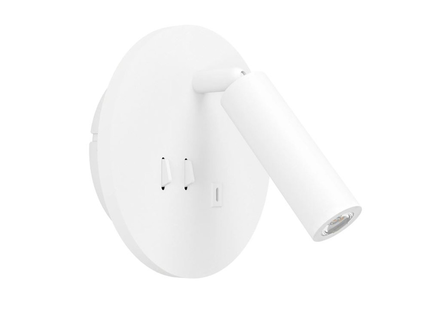 Wandlamp - wit - Ø14,5x9,5cm - 3-staps dimbaar - LED - 1x3W - 3000K - USB