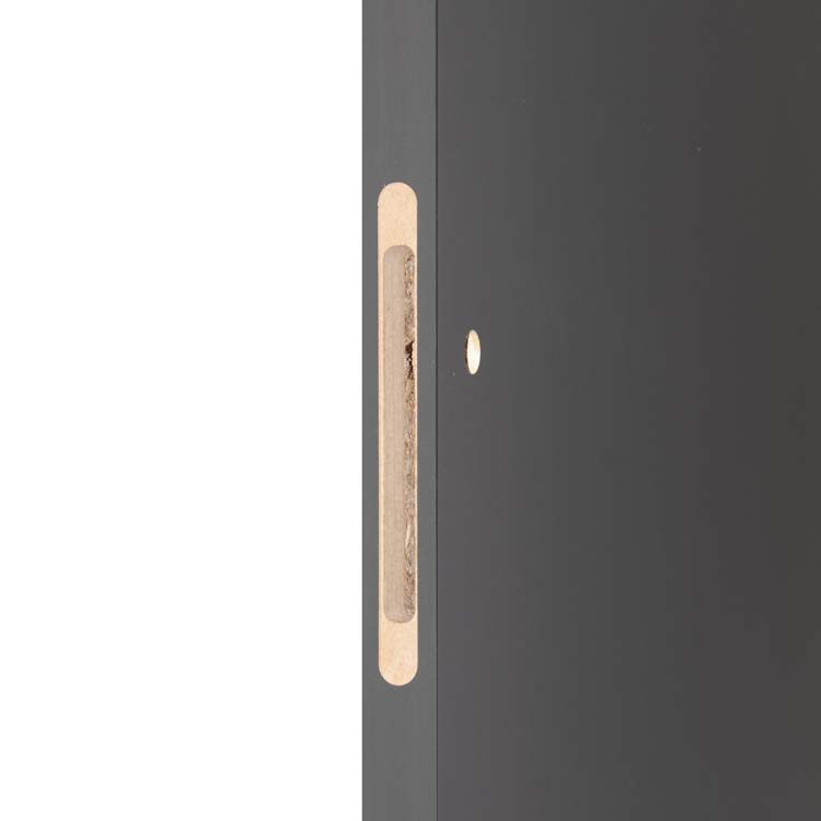 Porte intérieure complète Graphite grise 201,5x68cm structure alvéolaire réversible + châssis 16,5cm