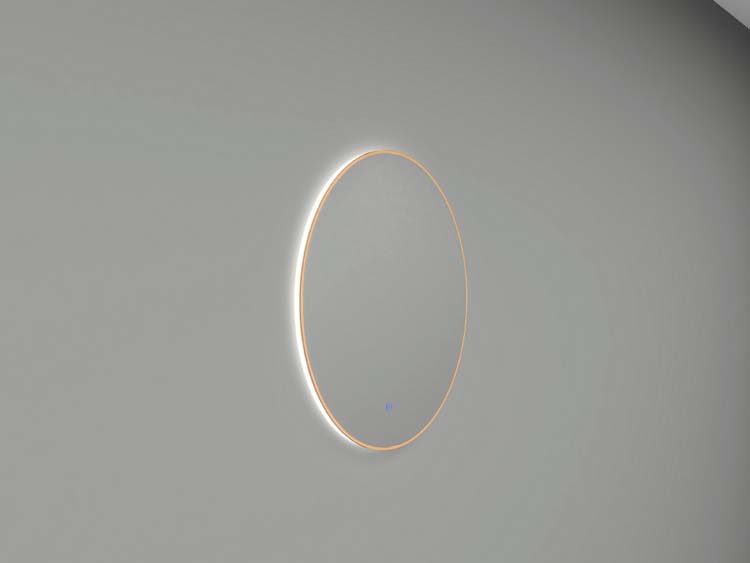 Miroir Kira rond LED doré mat Ø100cm