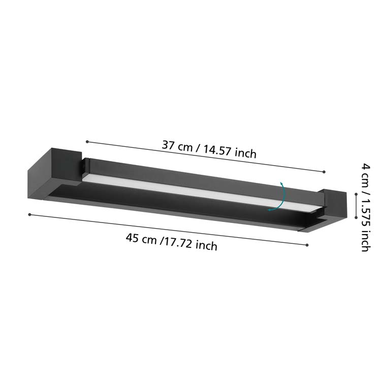 GEMILIANA - Applique murale - LED - 8,9W - noirzwart