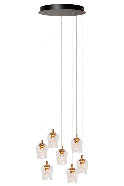 Hanglamp Fira - transparant - Ø39cm - dimbaar - 7x4W - 2700K