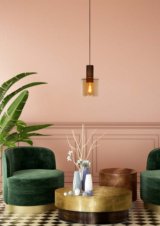 Hanglamp - amber - Ø20cm - E27 - 40W