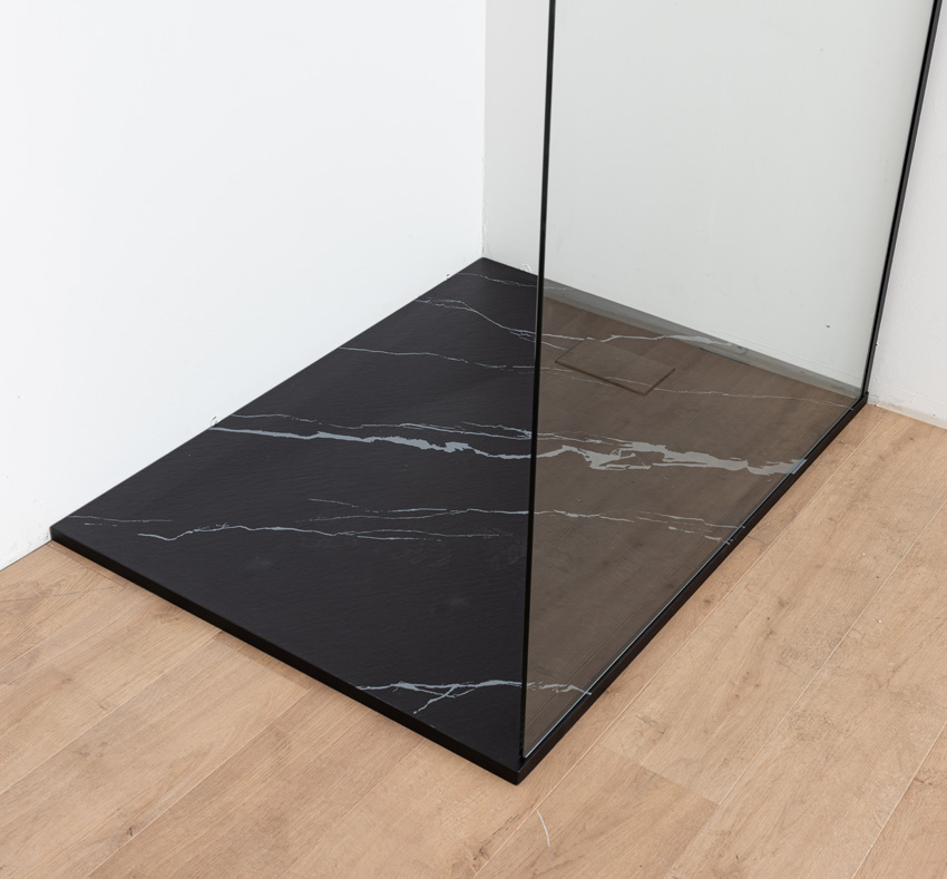 Receveur de douche Moby SMC noir mat aspect marbre 120x90cm