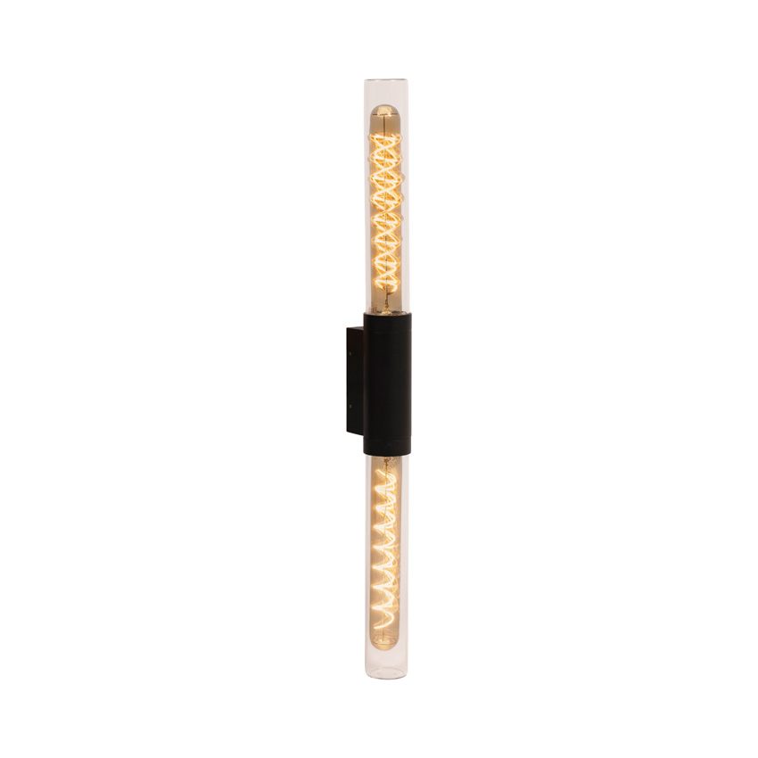 Lucide Essential Pilar - Applique murale intérieur/extérieur - 2xE27 - IP54 - Noir