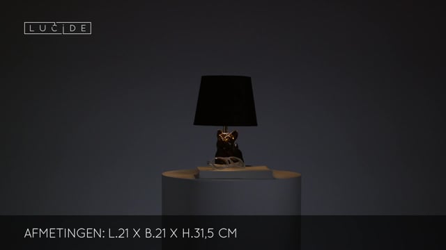 Tafellamp zwart hond h31.5cm excl lamp LED mogelijk Tafellamp zwart hond h31.5cm excl lamp LED mogelijk
