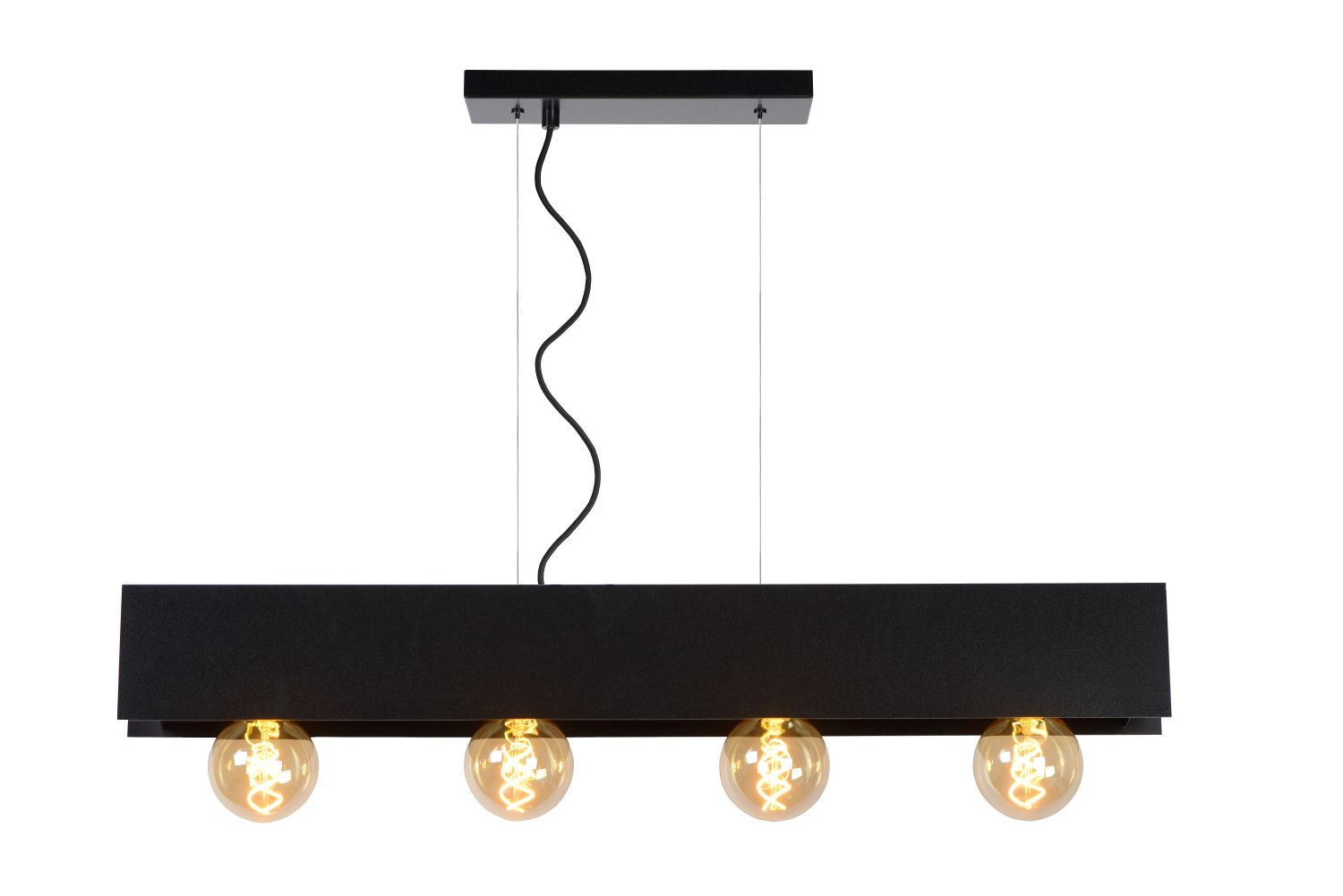 Suspension - noir - 90x7x130cm - dimmable - 4xE27 - 60W