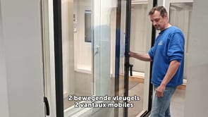 Fenêtre coulissant Belio alu blanc - 2 vantaux / 2 rails sur mesure Fenêtre coulissant Belio alu blanc - 2 vantaux / 2 rails sur mesure