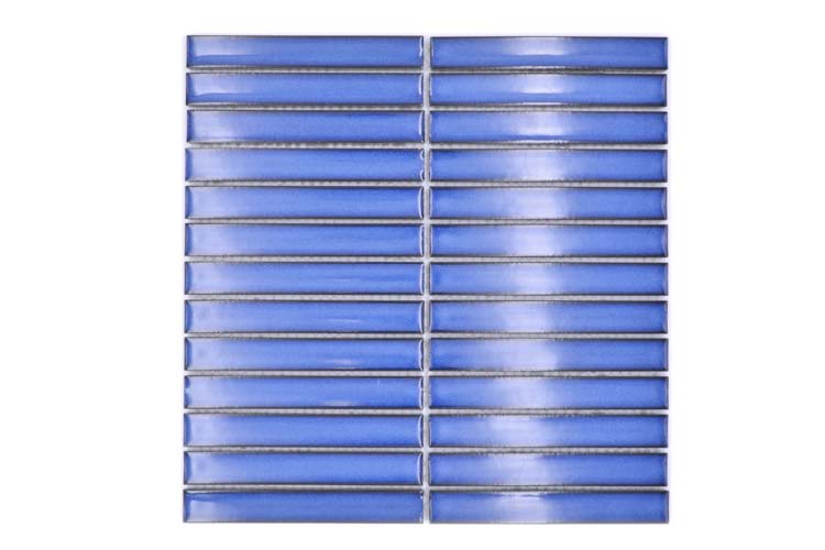 Mozaïek Finger blauw glanzend 29,6x29,9cm