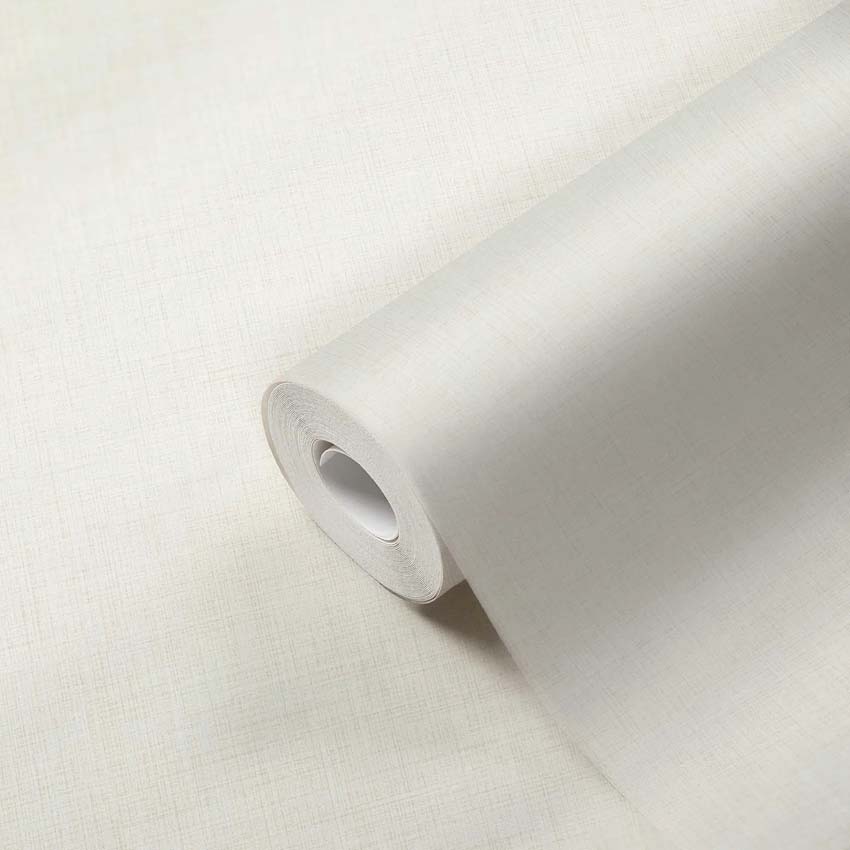 Vinyl op vliesbehang linnenstructuur wit/lichtgrijs 0,53x10m