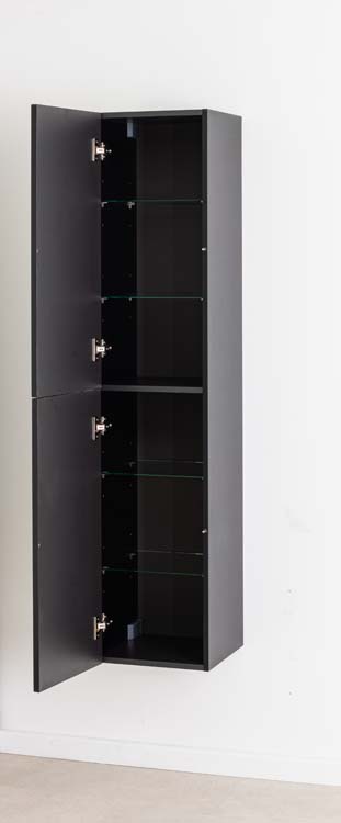 Armoire colonne Sunday noir montage murale 160x35x35cm Armoire colonne Sunday noir montage murale 160x35x35cm