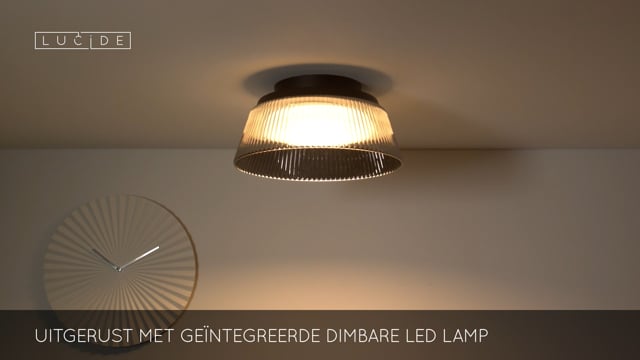 Lucide VIXI - Plafonnière - Ø 35 cm - LED Dimb. - 1x17,6W 2900K - Fumé