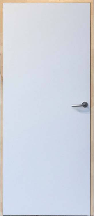 Verfblokdeur compleet 78cm zilver+blokkader in rubberwood 22cm links