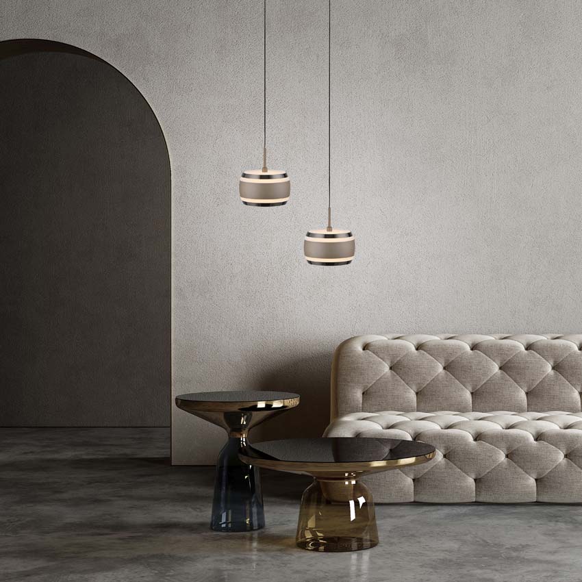 Suspension Easy Lift - Bronze/chrome - Ø13cm - Dimmable - 1x8W - 2200-5000K - avec télécommande