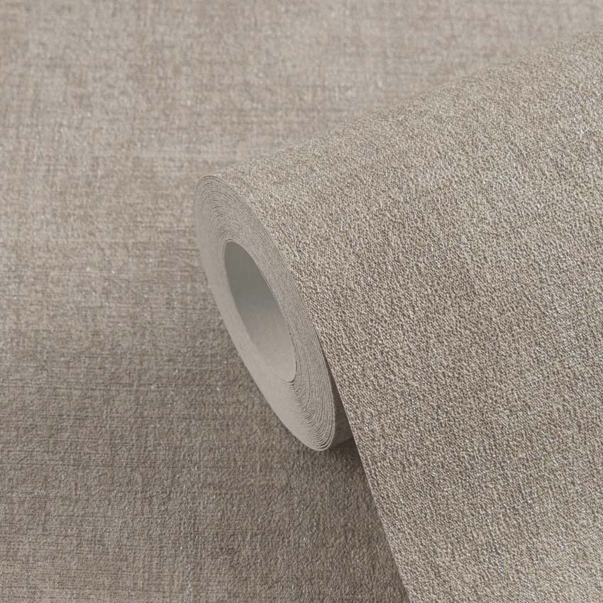 Vinyl op vliesbehang uni ruit bruin/zilver 0,53x10m