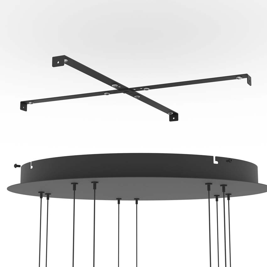 Suspension - Noir/smoke - 110x10x120cm - Dimmable - LED - 5x4,6W - 3000K - 3450lm