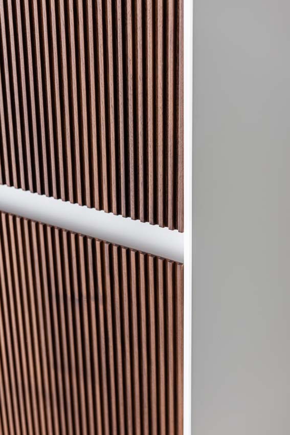 Armoire colonne Falk mat blanc/noyer suspendue 170x40x35cm