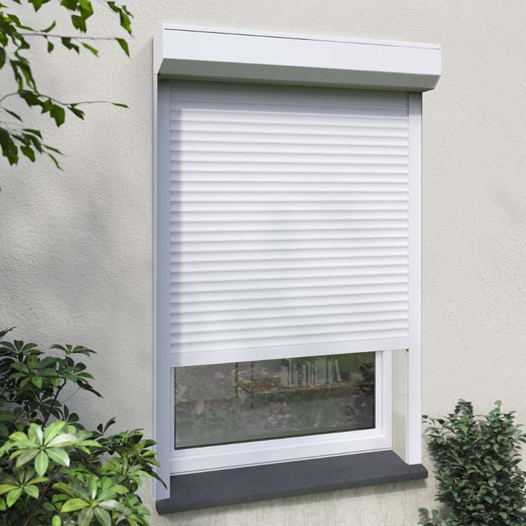 Volet roulant Flore blanc aluminium électrique L 1450 x H 1700 mm raccourcissable