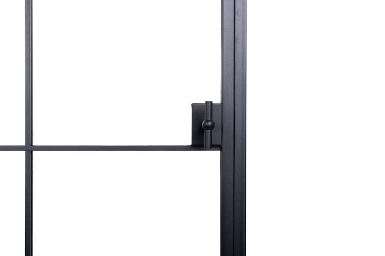 Porte intérieure simple en acier Black Glamour noir 8V poussant à gauche sur mesure