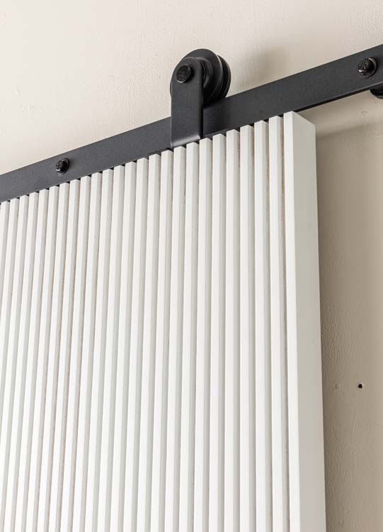 Porte coulissante complète Kaylee Line up 93x211,5cm MDF + rail antique - à peindre