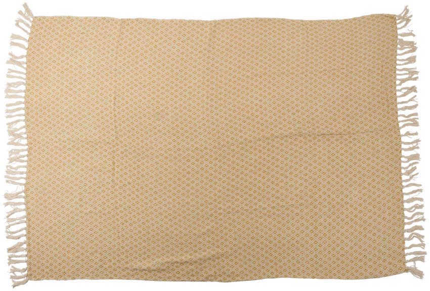 Plaid avec franges Articasa jaune 130x170cm