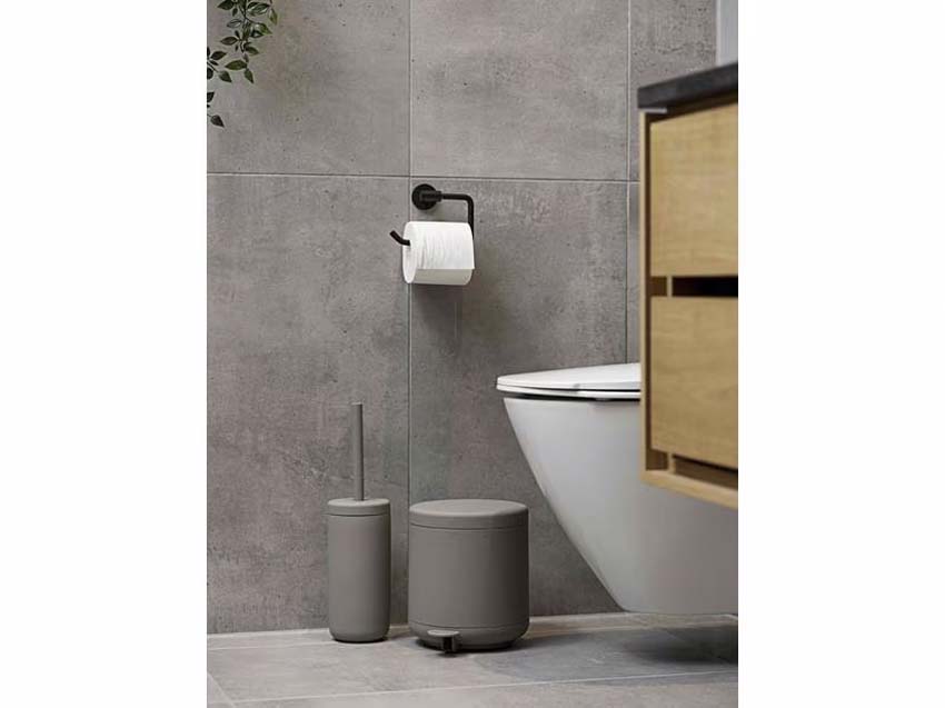 Poubelle de salle de bain Ume en céramique taupe
