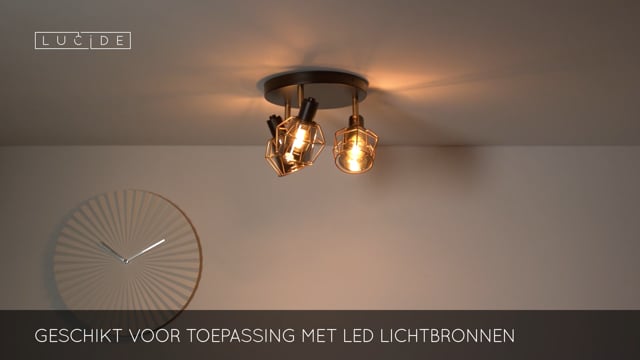 Lucide NILA - Plafondspot - Ø 36 cm - E14 - Zwart